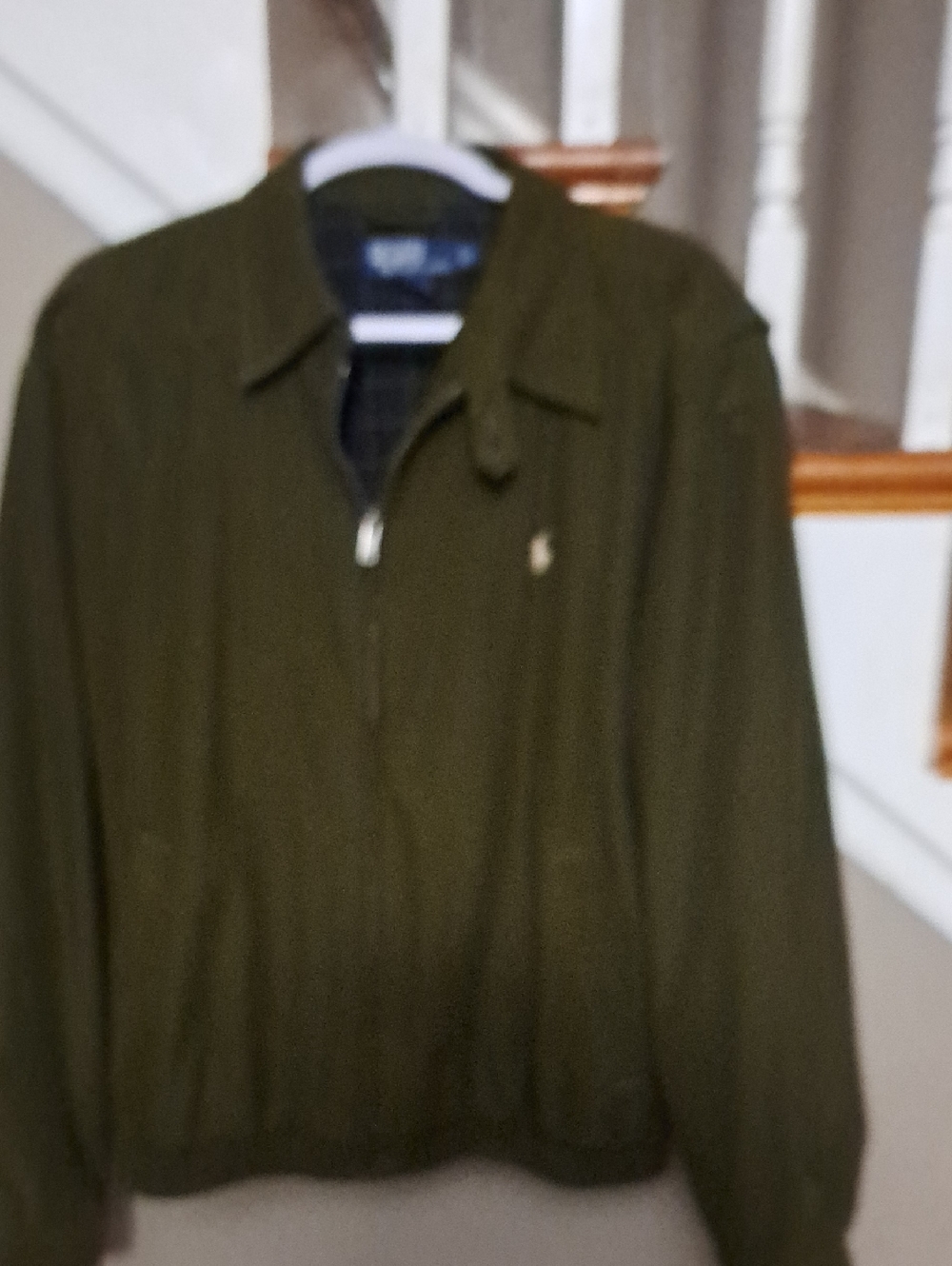 Ralph Lauren Olive Green Bomber Jacket with Polo Logo
